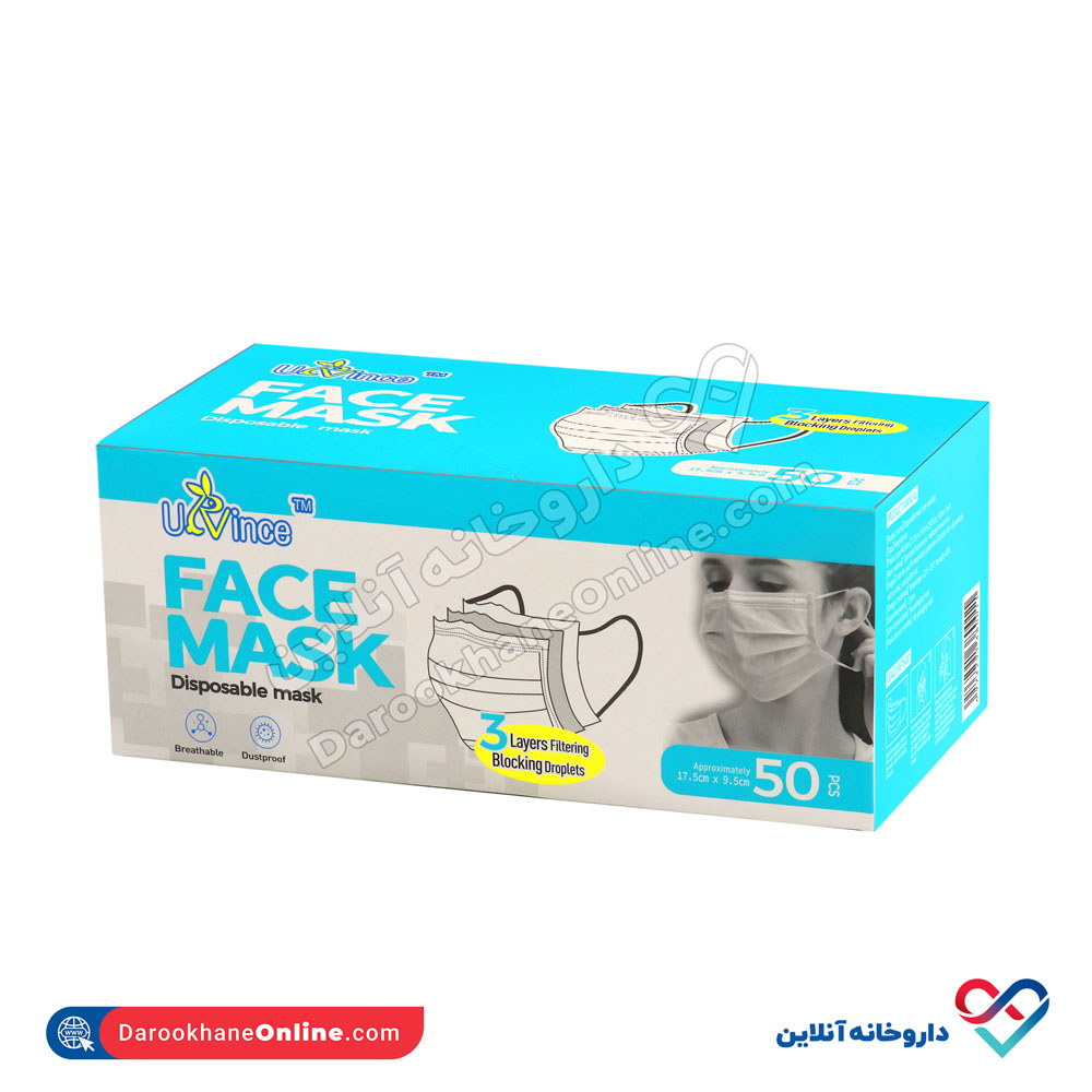 ماسک سه لایه وارداتی U-VINCE تمام پرسی - Image 3